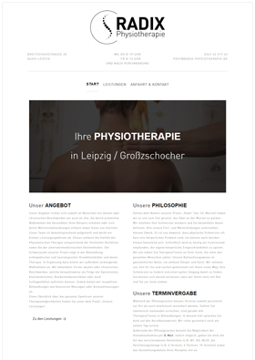 Webdesign Referenz - Radix Physiotherapie