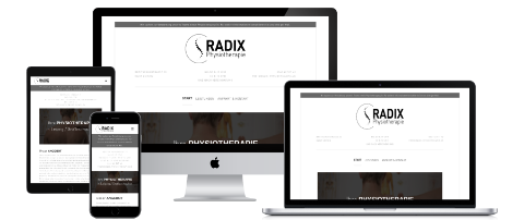 Webdesign-Mockup Radix Physiotherapie Leipzig